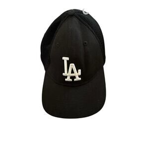 Los Angeles Dodgers Black New Era Fitted Cap Hat Large/xlarge Embroidered Grunge
